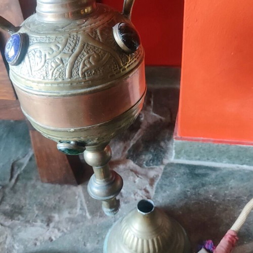 Hookah 1.20m Egyptian copper and bronze used, 1990