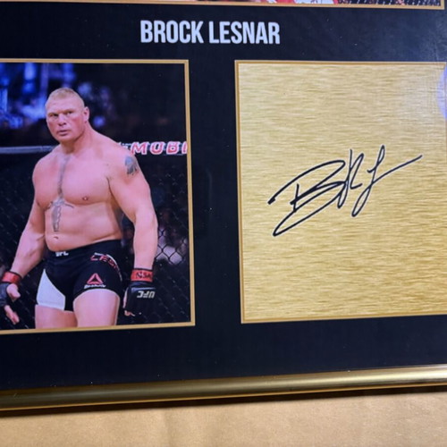 Brock Lesnar Signed UFC Heavyweight Champion Poster new