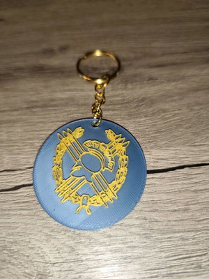 Keychain Hellenic Army Material Corps Emblem New with 3D Embossed Design