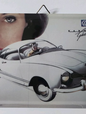 Vintage metal sign Volkswagen Karmann Ghia like new