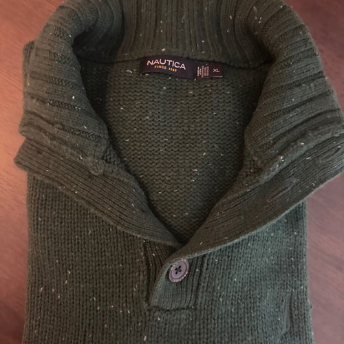 Nautica Since 1983 XL men's thick knitted sweater, cypress green