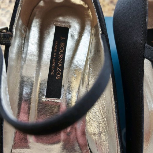 J. Bournazos Simona-1 black pumps with strap like new, size 39