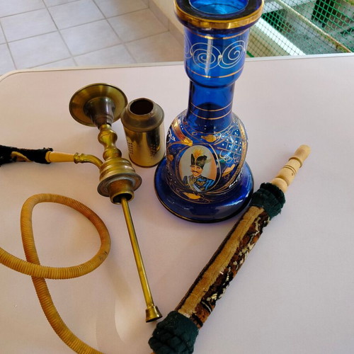 Old hookah used with painted glass from Constantinople