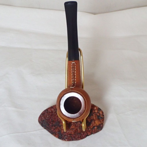 Vintage Real Briar Tobacco Pipe with Leather Cover unused