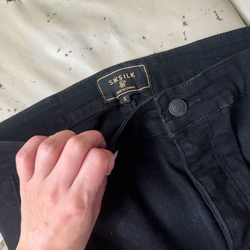 Sik Silk men's black small denim pants with red stripe in excellent condition