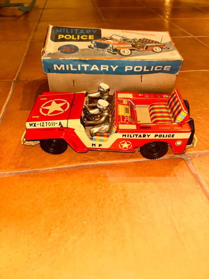 ELVIP military tin toy jeep used from the 60s