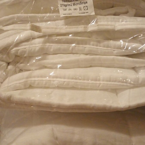 White Microfiber Quilt new, 220x240 cm, MicroStripe design