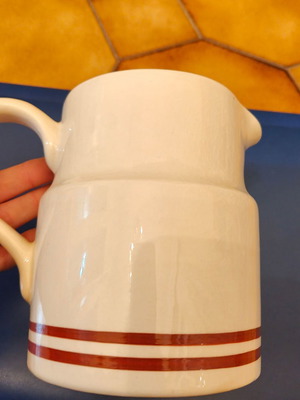 Ascot White Cookware collectible pitcher new, vitrified porcelain