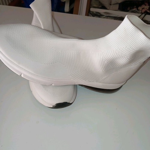 Bershka sock boots No44 like new, white