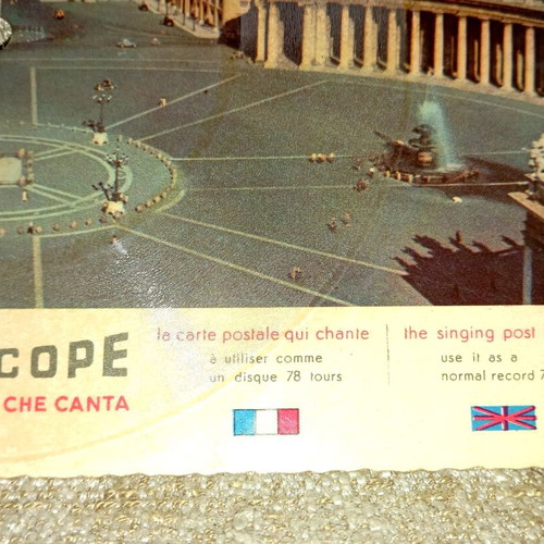 Fonoscope new card plays like 78 rpm record from 1950s