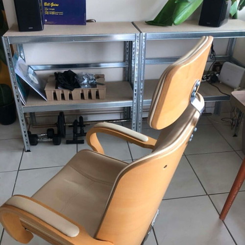 Executive office chair cream synthetic leather like new