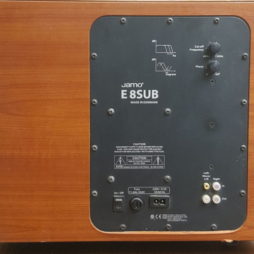 Jamo E8SUB subwoofer used, active, wooden, 8 inches