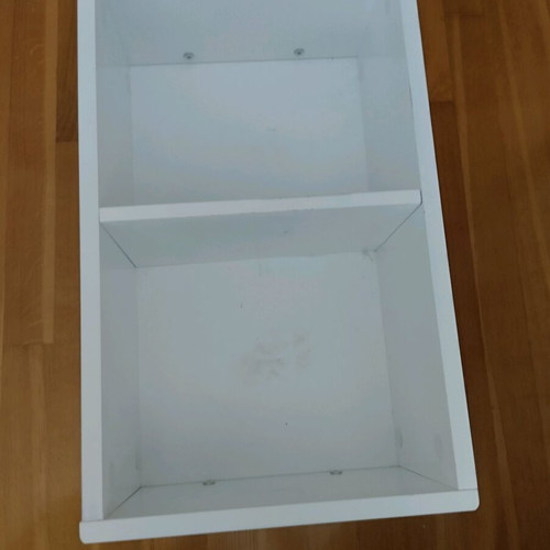 Low furniture used with divider, white with wooden legs
