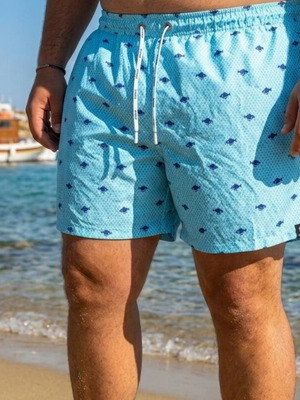 Admiral men's swim shorts 3XL turquoise with fish pattern like new