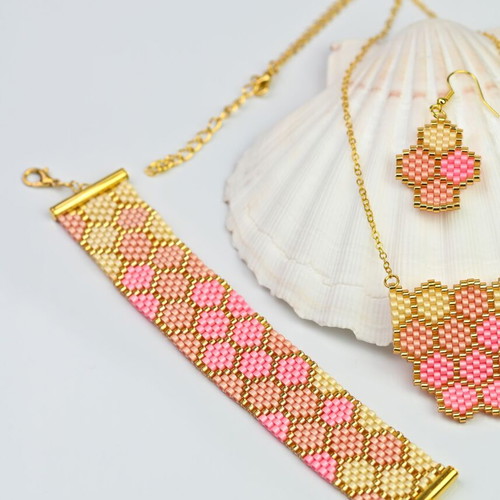 Coral Tenderness Set custom made with bracelet, necklace and earrings