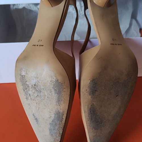 Haralas vintage leather pumps nude taupe size 40, used, 8cm heel