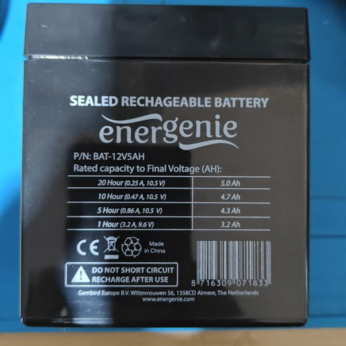 Energenie Rechargeable Battery 12V 5Ah used, BAT-12V5AH