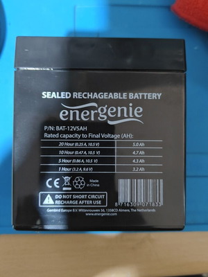 Energenie Rechargeable Battery 12V 5Ah used, BAT-12V5AH
