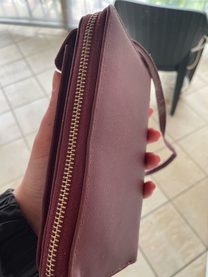 Wallet bag phone case new, with red strap