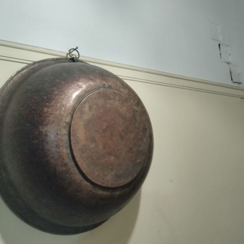 Copper basin hammered handmade used 40 cm diameter