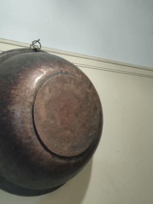 Copper basin hammered handmade used 40 cm diameter