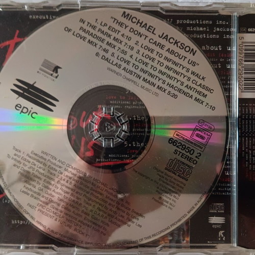 Michael Jackson They Don't Care About Us CD single used, pop