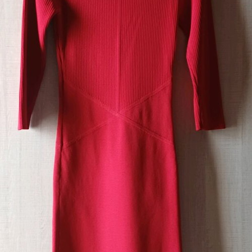 Mango Fitted Dress Like New, Red Color