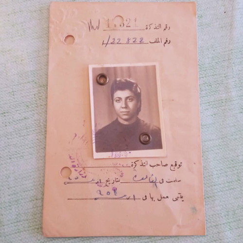 Egyptian Residence Permit Document 1954 used with photo and tax stamps