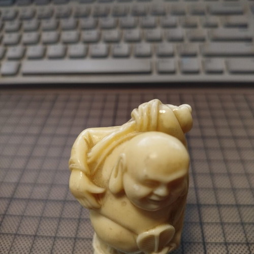 Happy Bhudda resin figurine used, 8 cm height