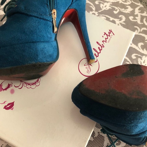 Celebrity ankle boots like new, size 38, green-turquoise