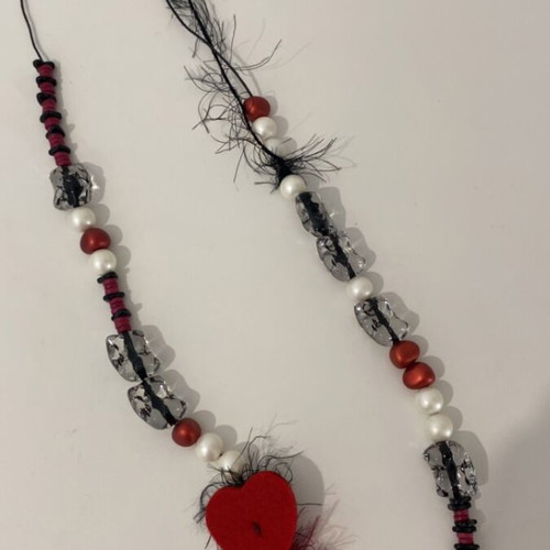 Handmade necklace with heart like new