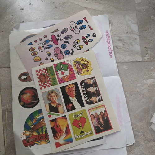 Collectible magazine scraps used from late 70s and early 80s