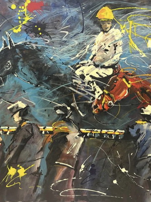 Painting Hippodrome by Akis Vasilopoulos new, authentic