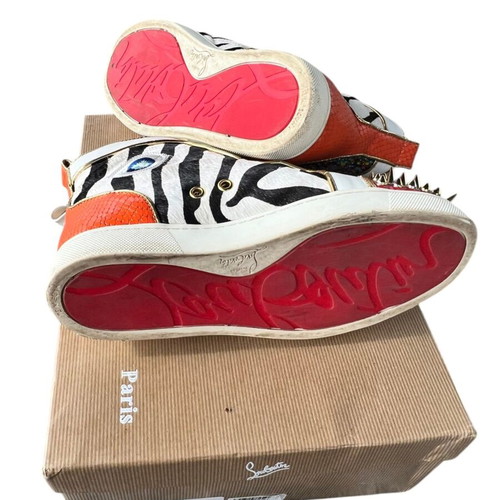 Christian Louboutin Lou Spikes sneakers μεταχειρισμένα, μέγεθος 37, μαύρα και πολύχρωμα