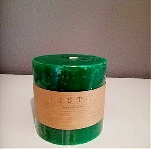Κερί Ρουστίκ - πράσινο Rustik cylinder σμαλλ Ø 9cm X 9cm 83h
