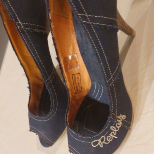 Replay peep-toe blue shoes used, size 38