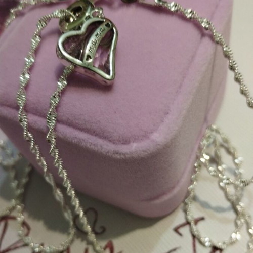 Silver chain necklace with silver heart pendant 925 new