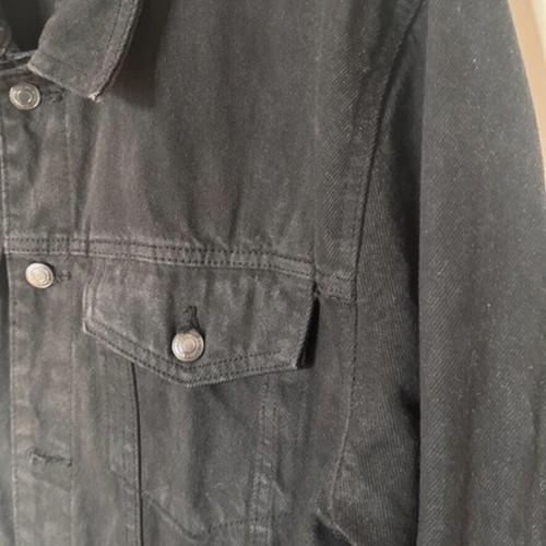 Denim jacket black washed size L like new, 100% cotton