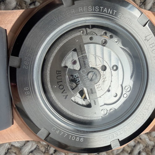 Bulova Marine Star Automatic watch 98A228, new, grey and rose gold-tone