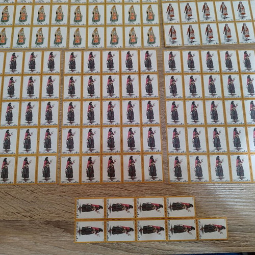 Vintage Greek Stamps National Costumes 1973-74 Unused Set