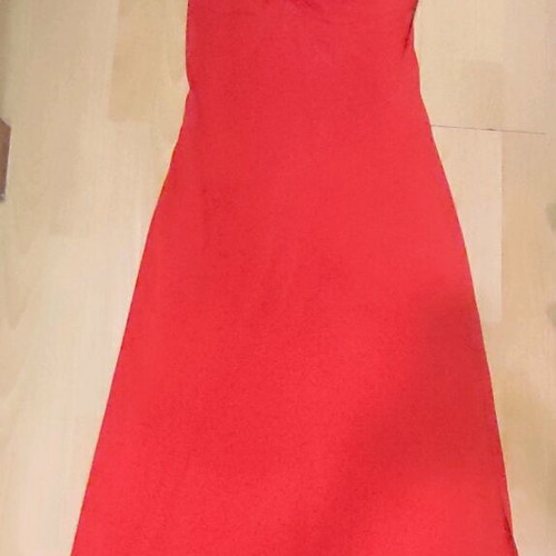 Laura Scott maxi dress red like new with rhinestones and open back