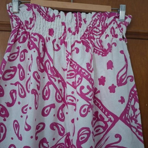 Zip Culotte made of 100% cotton like new, white and pink