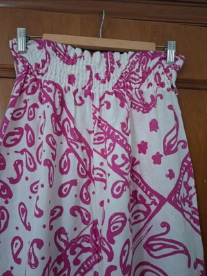 Zip Culotte made of 100% cotton like new, white and pink
