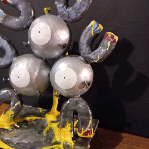Pokemon Magneton clay figure new, handmade with acrylic paint