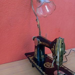 Table lamp sewing machine, industrial rustic decoration, E14 socket