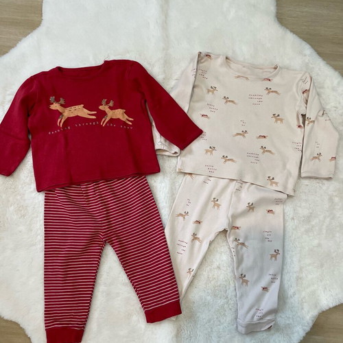George Christmas Pajama Set 12-18 Months like new