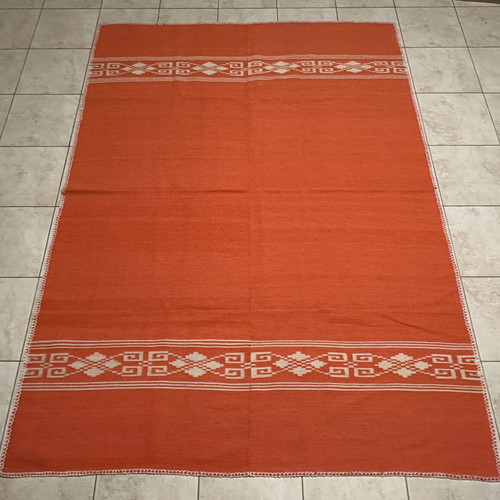Vintage Handmade Wool Rug on Loom, Like New, 204x149cm