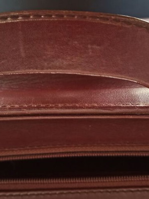 Leather professional briefcase new, burgundy, MICHAIL brand