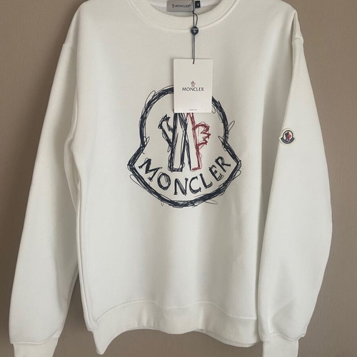 Moncler Crewneck Sweatshirt White Scribble Logo new XL