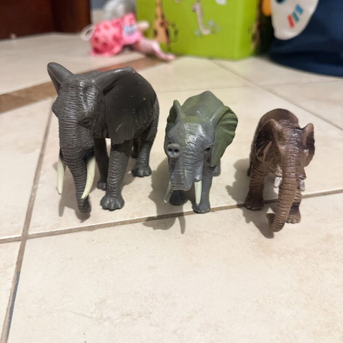 Elephant figures used, set of 3, different sizes
